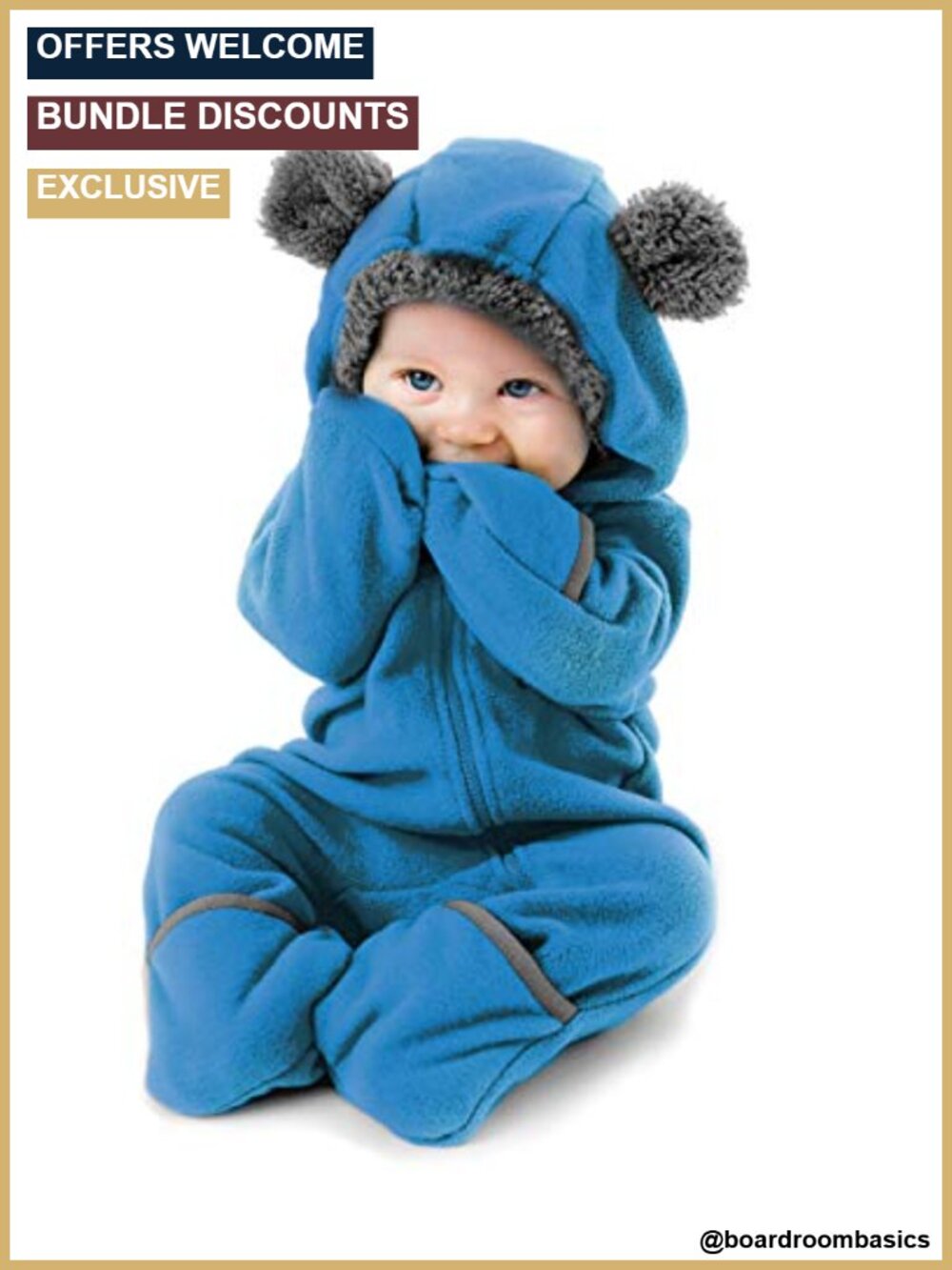 Fleece Baby Bunting Bodysuit Hooded Convertible Cuffs Mittens Booties